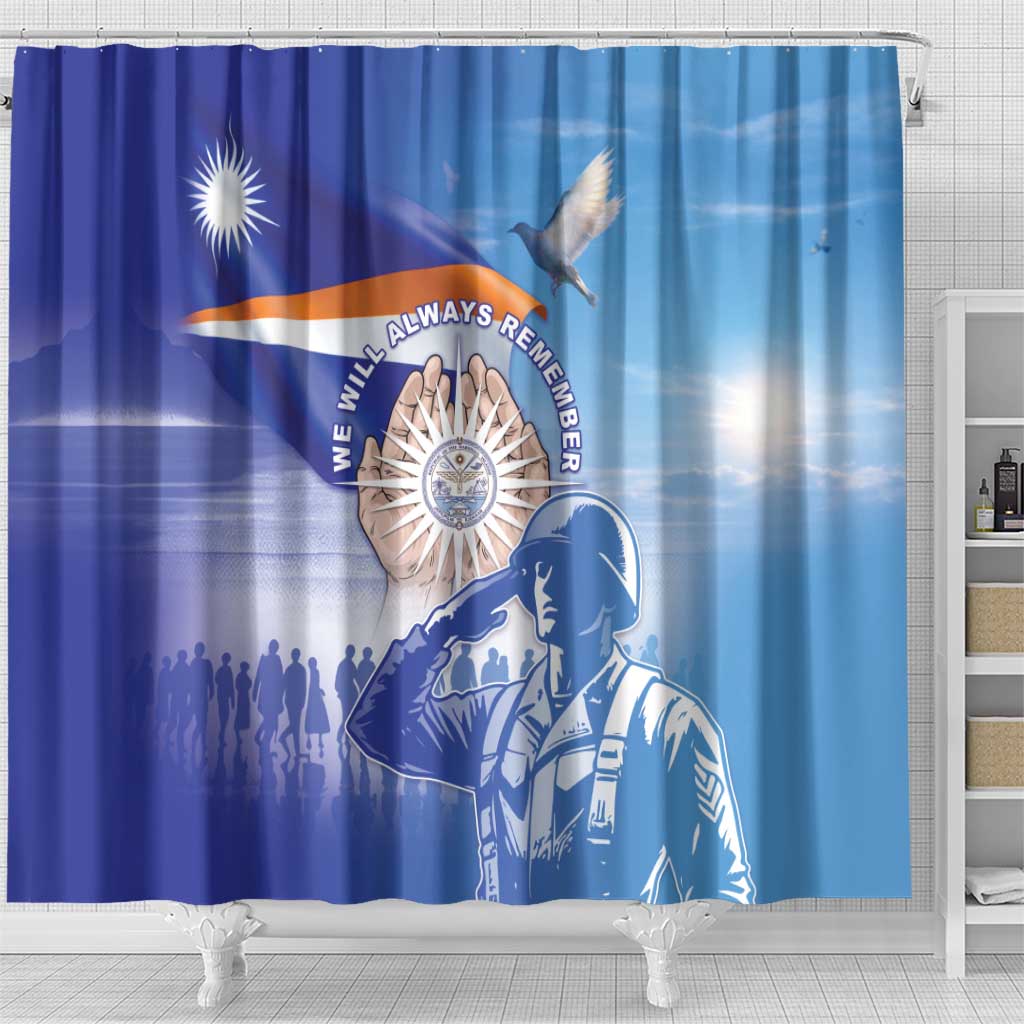 Marshall Islands Remembrance Day Shower Curtain We Will Always Remember LT05 - Polynesian Pride