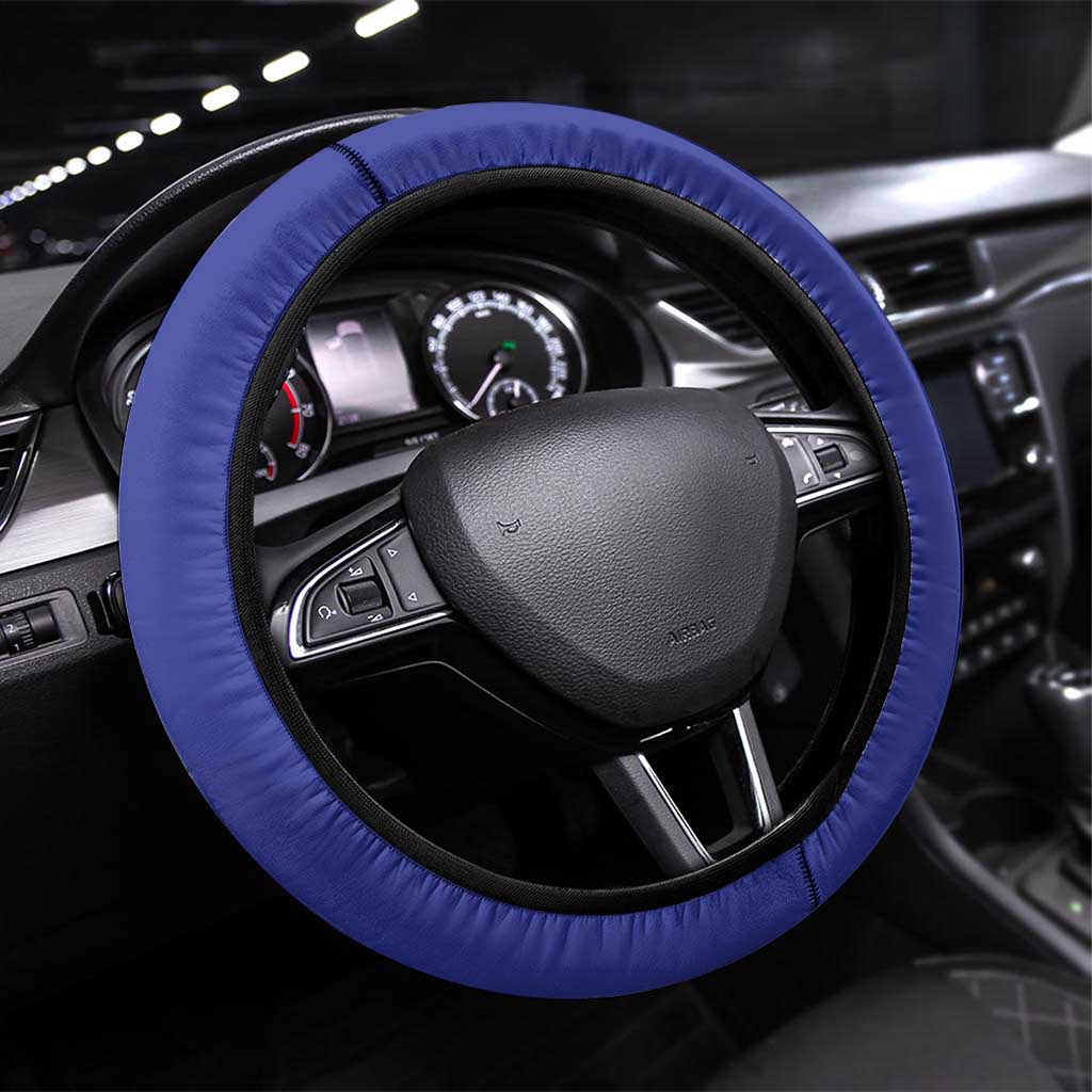 Marshall Islands Remembrance Day Steering Wheel Cover We Will Always Remember LT05 Universal Fit Blue - Polynesian Pride