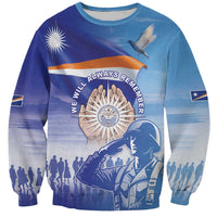 Personalised Marshall Islands Remembrance Day Sweatshirt We Will Always Remember LT05 Unisex Blue - Polynesian Pride