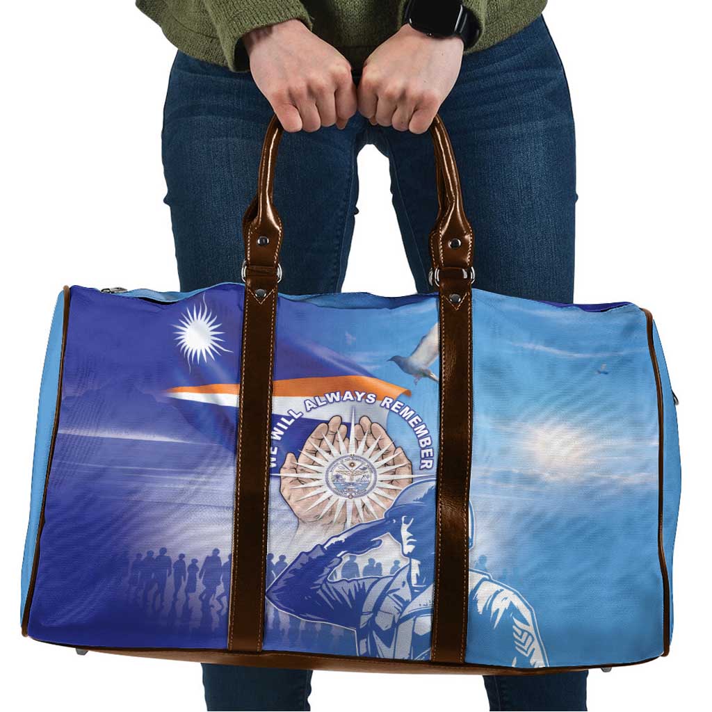 Marshall Islands Remembrance Day Travel Bag We Will Always Remember LT05 Blue - Polynesian Pride