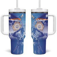 Personalised Marshall Islands Remembrance Day Tumbler With Handle We Will Always Remember LT05 One Size: 40 oz Blue - Polynesian Pride