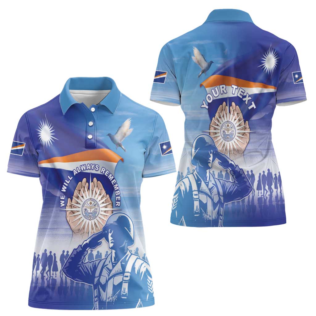 Personalised Marshall Islands Remembrance Day Women Polo Shirt We Will Always Remember LT05 - Polynesian Pride