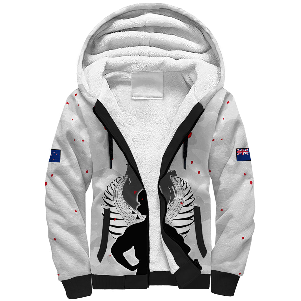 New Zealand ANZAC Day Sherpa Hoodie For The Nurse Lest We Forget LT05 Unisex White - Polynesian Pride