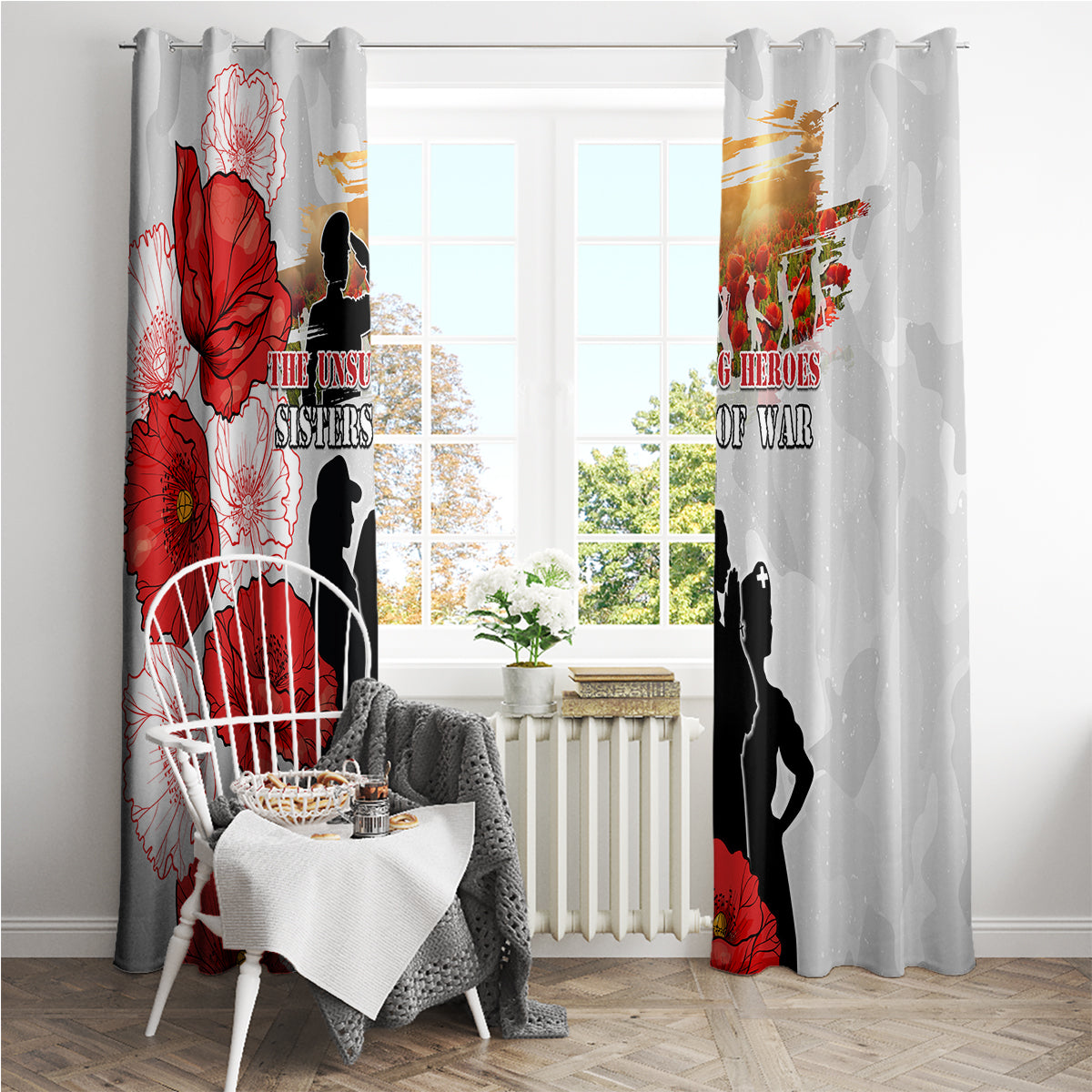 New Zealand ANZAC Day Window Curtain The Unsung Heroes Sisters of War LT05 - Polynesian Pride