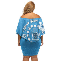 Personalised Penrhyn Gospel Day Family Matching Off Shoulder Short Dress and Hawaiian Shirt Cook Islands Tribal Pattern