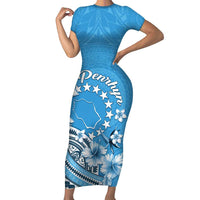 Personalised Penrhyn Gospel Day Family Matching Short Sleeve Bodycon Dress and Hawaiian Shirt Cook Islands Tribal Pattern
