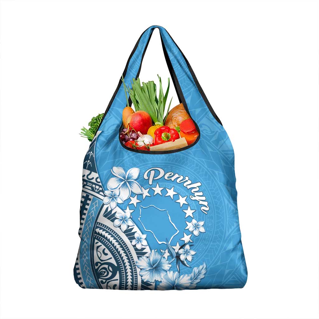 Penrhyn Gospel Day Grocery Bag Cook Islands Tribal Pattern LT05 1-pack One Size Blue - Polynesian Pride