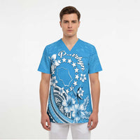 Personalised Penrhyn Gospel Day Scrub Top Cook Islands Tribal Pattern - Polynesian Pride