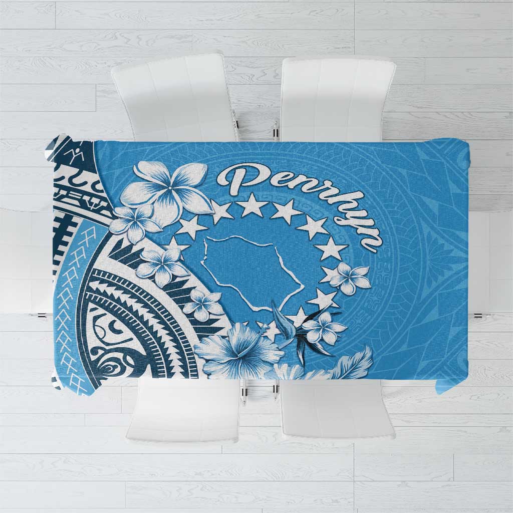 Penrhyn Gospel Day Tablecloth Cook Islands Tribal Pattern LT05 Blue - Polynesian Pride