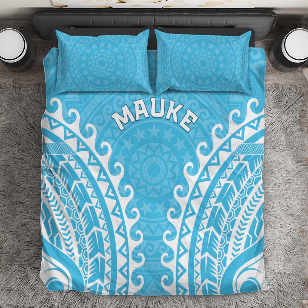 Cook Islands Mauke Bedding Set Polynesian Tribal Tattoo LT05 Baby Blue - Polynesian Pride