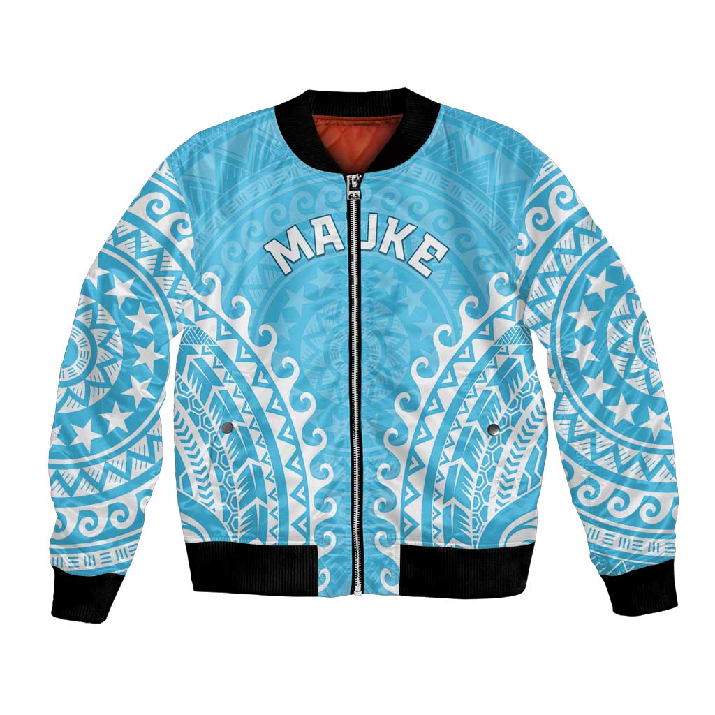 Custom Cook Islands Mauke Bomber Jacket Polynesian Tribal Tattoo