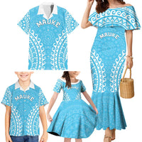 Custom Cook Islands Mauke Family Matching Mermaid Dress and Hawaiian Shirt Polynesian Tribal Tattoo
