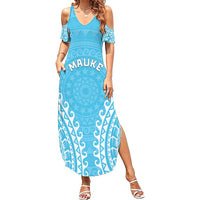 Custom Cook Islands Mauke Family Matching Summer Maxi Dress and Hawaiian Shirt Polynesian Tribal Tattoo
