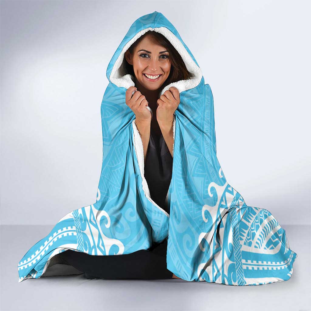 Custom Cook Islands Mauke Hooded Blanket Polynesian Tribal Tattoo