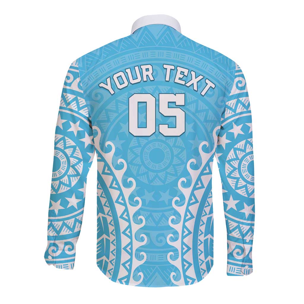 Custom Cook Islands Mauke Long Sleeve Button Shirt Polynesian Tribal Tattoo