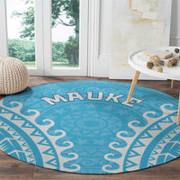 Custom Cook Islands Mauke Round Carpet Polynesian Tribal Tattoo