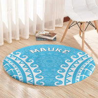 Custom Cook Islands Mauke Round Carpet Polynesian Tribal Tattoo