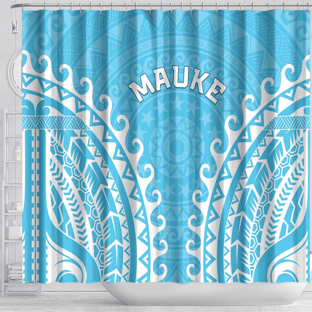 Custom Cook Islands Mauke Shower Curtain Polynesian Tribal Tattoo
