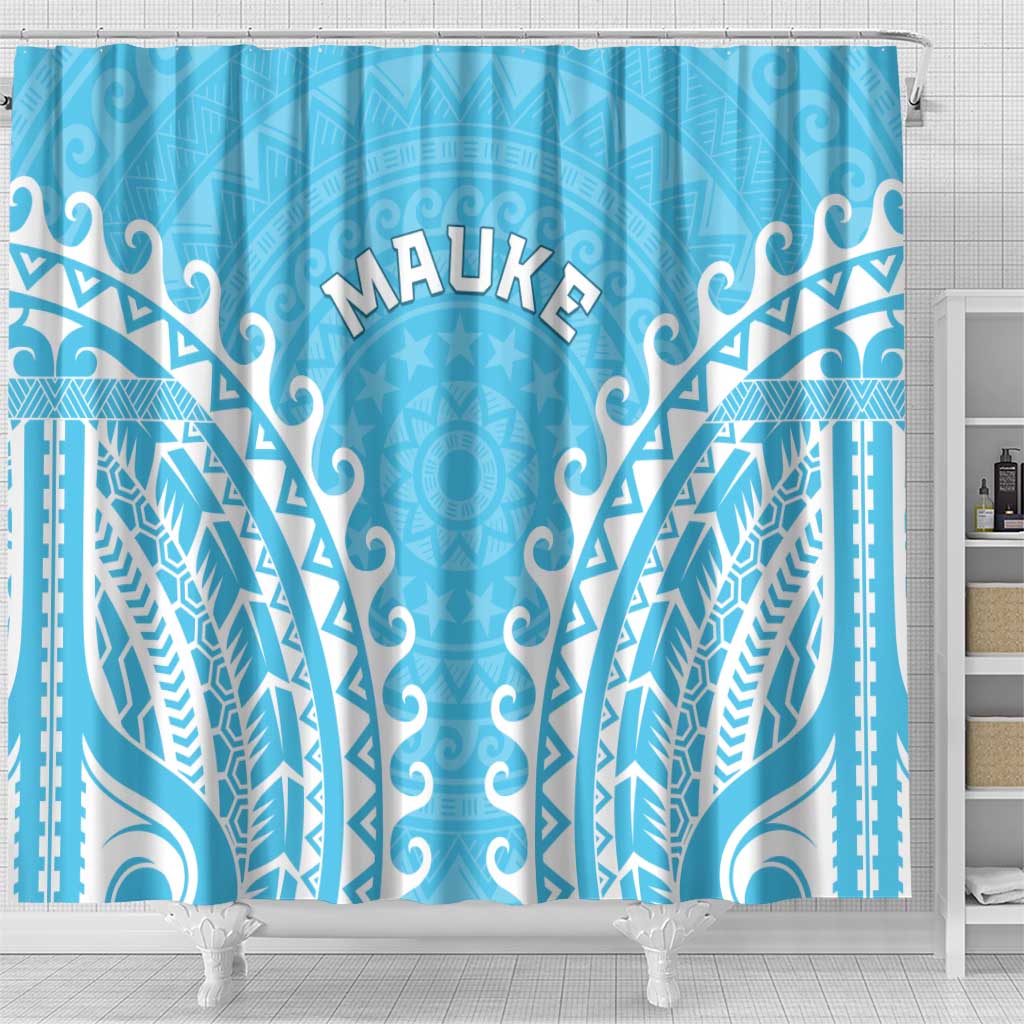 Custom Cook Islands Mauke Shower Curtain Polynesian Tribal Tattoo