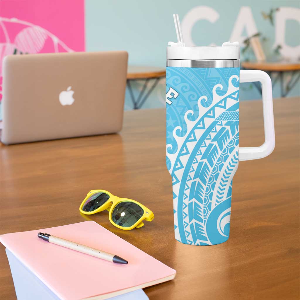 Cook Islands Mauke Tumbler With Handle Polynesian Tribal Tattoo