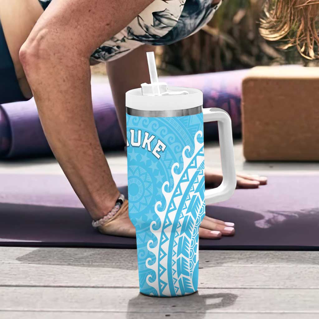 Cook Islands Mauke Tumbler With Handle Polynesian Tribal Tattoo