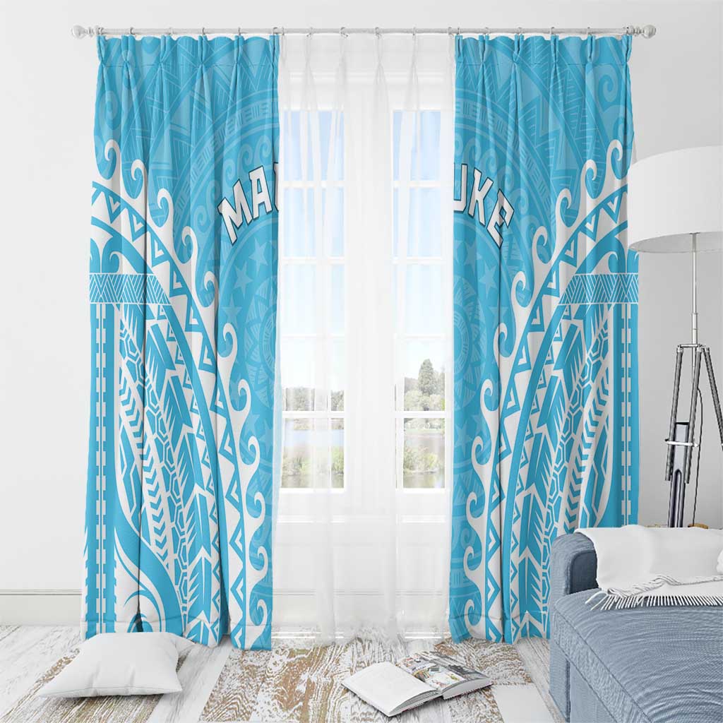Custom Cook Islands Mauke Window Curtain Polynesian Tribal Tattoo