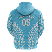 Custom Cook Islands Mauke Zip Hoodie Polynesian Tribal Tattoo