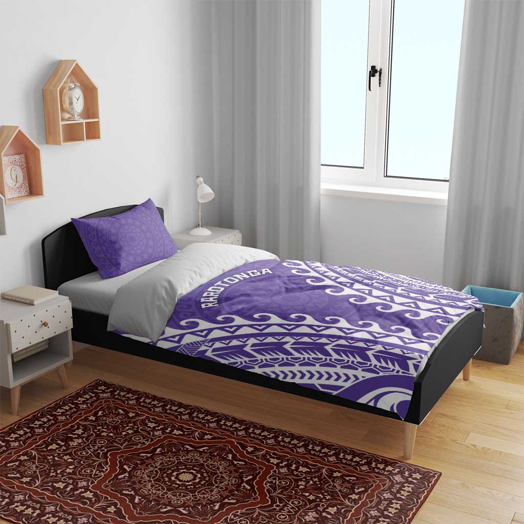 Custom Cook Islands Rarotonga Bedding Set Polynesian Tribal Tattoo