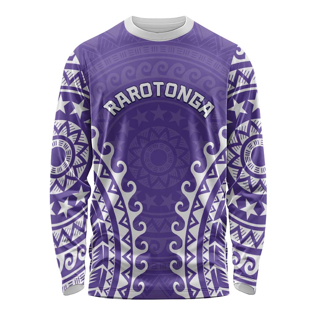 Custom Cook Islands Rarotonga Long Sleeve Shirt Polynesian Tribal Tattoo