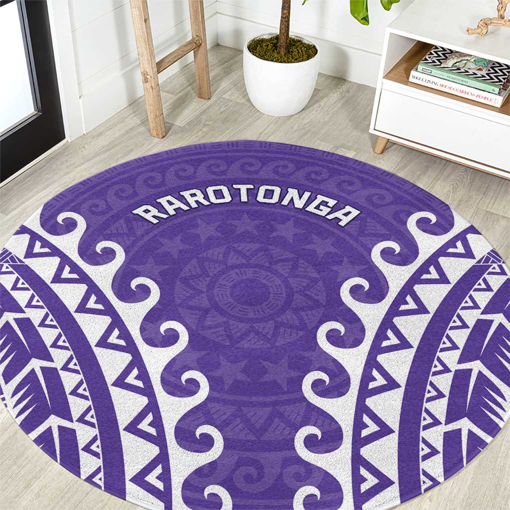 Custom Cook Islands Rarotonga Round Carpet Polynesian Tribal Tattoo