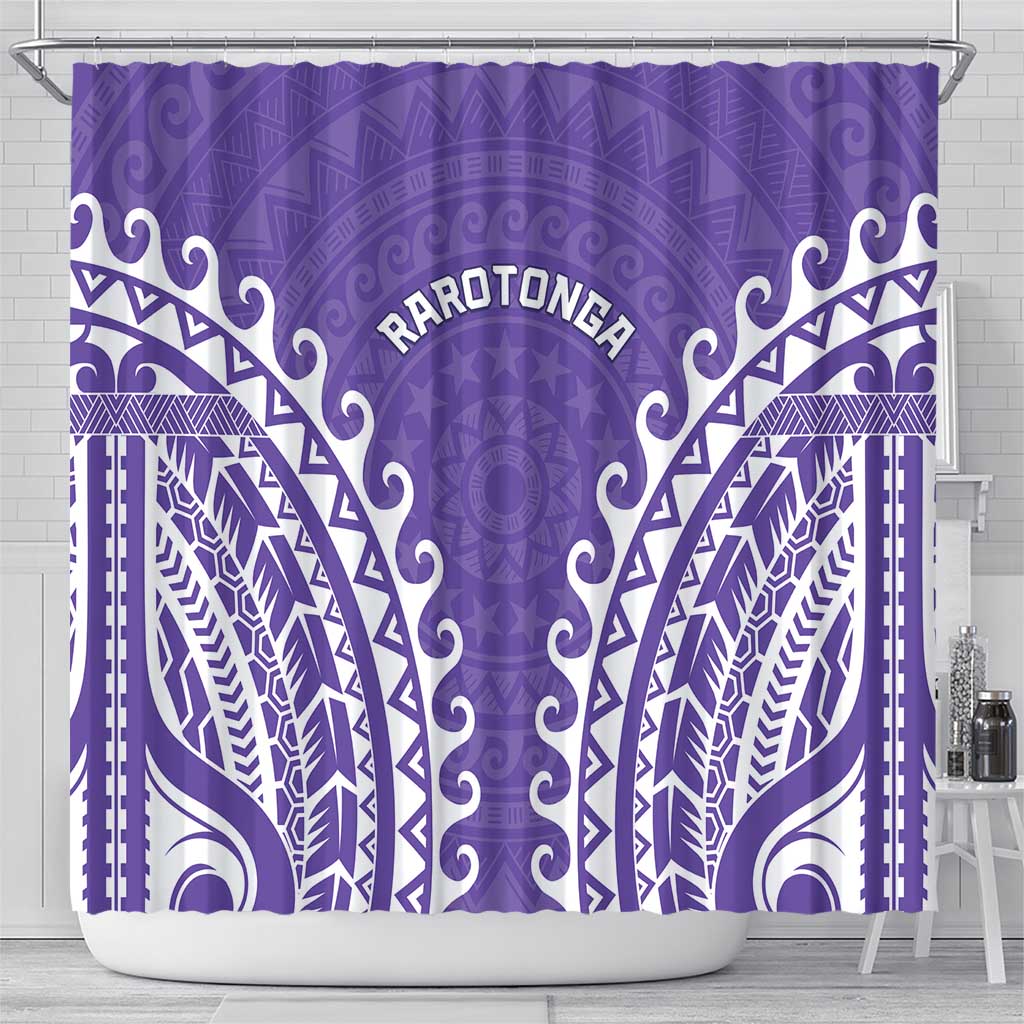 Custom Cook Islands Rarotonga Shower Curtain Polynesian Tribal Tattoo