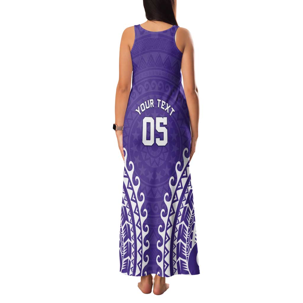Custom Cook Islands Rarotonga Tank Maxi Dress Polynesian Tribal Tattoo