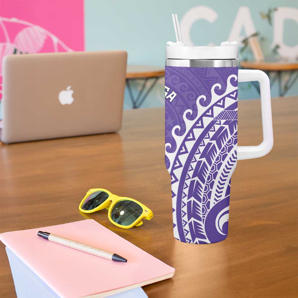 Cook Islands Rarotonga Tumbler With Handle Polynesian Tribal Tattoo