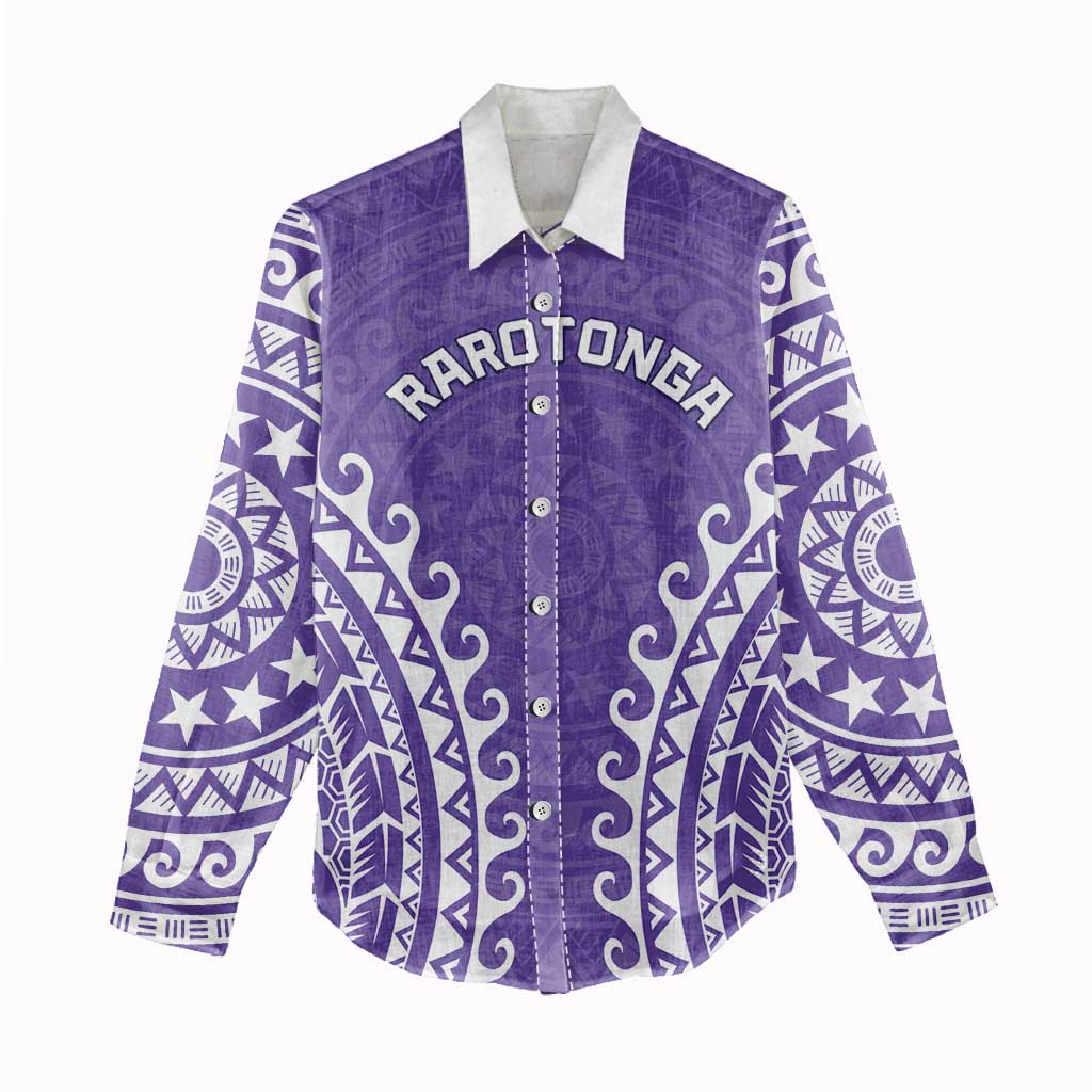 Custom Cook Islands Rarotonga Women Casual Shirt Polynesian Tribal Tattoo