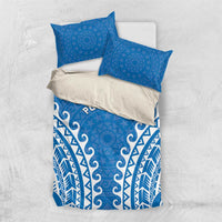 Cook Islands Pukapuka Bedding Set Polynesian Tribal Tattoo LT05 US Twin 172cm x 218cm Blue - Polynesian Pride