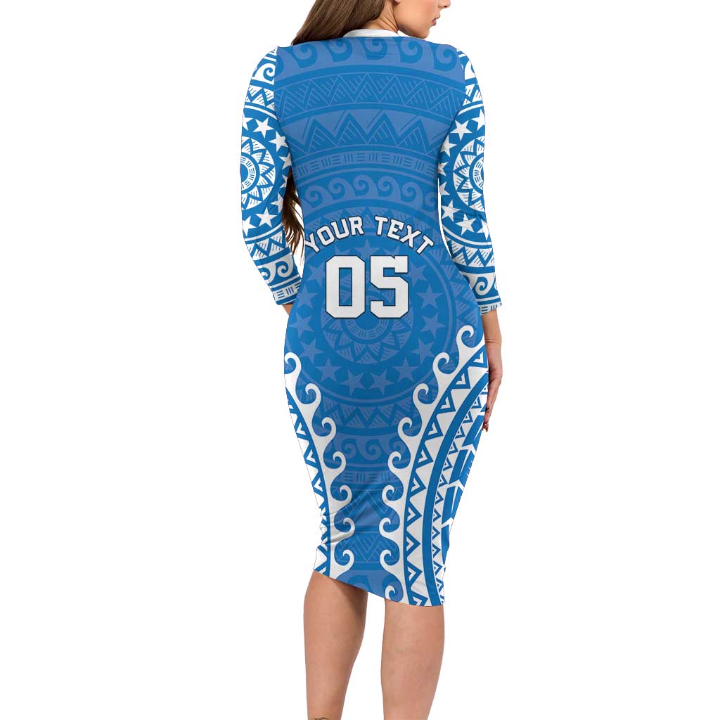 Custom Cook Islands Pukapuka Family Matching Long Sleeve Bodycon Dress and Hawaiian Shirt Polynesian Tribal Tattoo