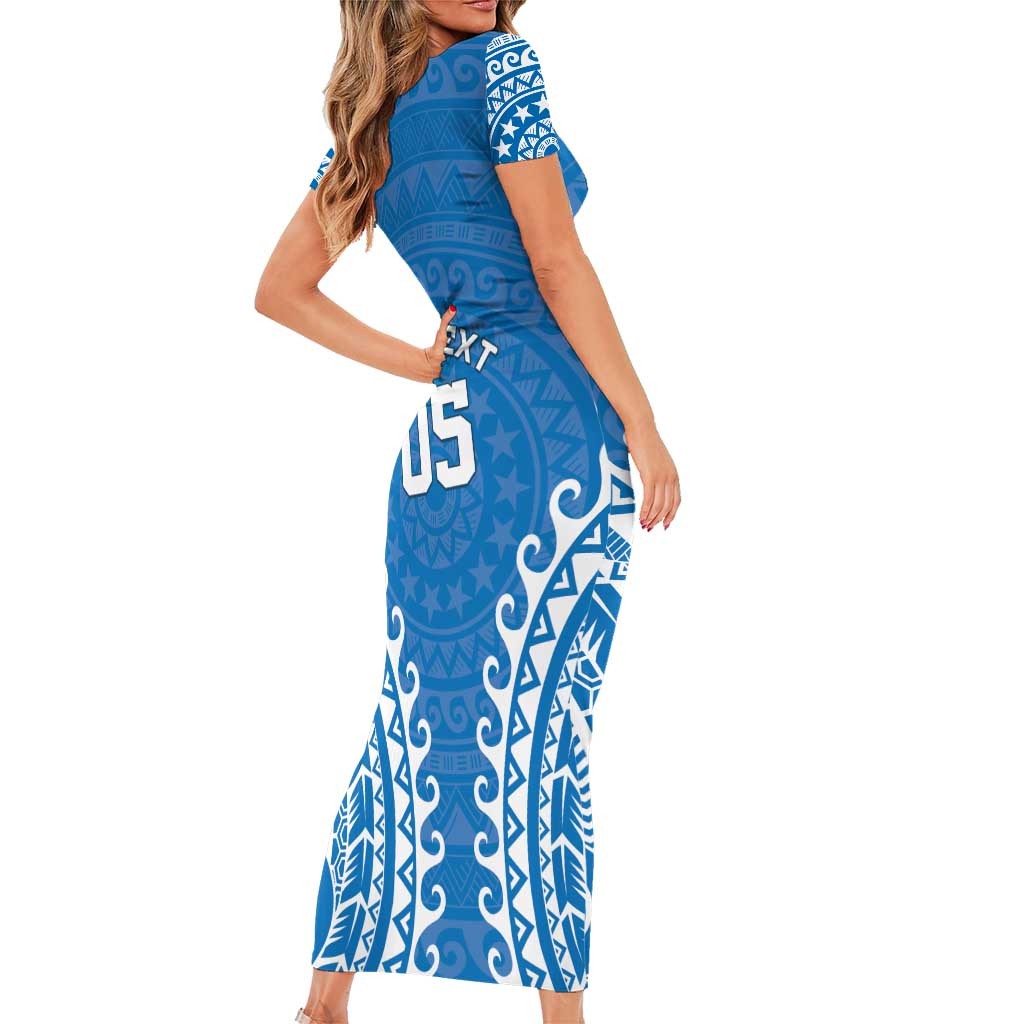 Custom Cook Islands Pukapuka Family Matching Short Sleeve Bodycon Dress and Hawaiian Shirt Polynesian Tribal Tattoo