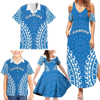 Custom Cook Islands Pukapuka Family Matching Summer Maxi Dress and Hawaiian Shirt Polynesian Tribal Tattoo