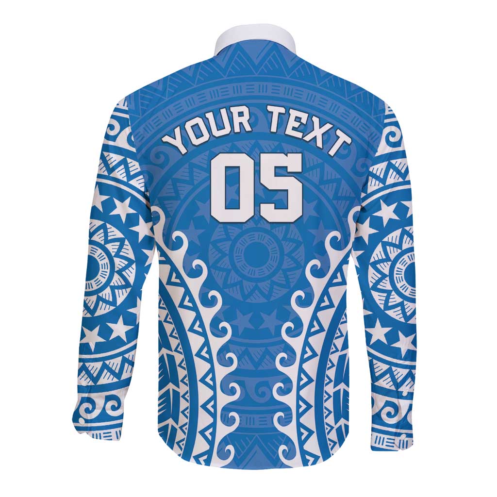 Custom Cook Islands Pukapuka Long Sleeve Button Shirt Polynesian Tribal Tattoo