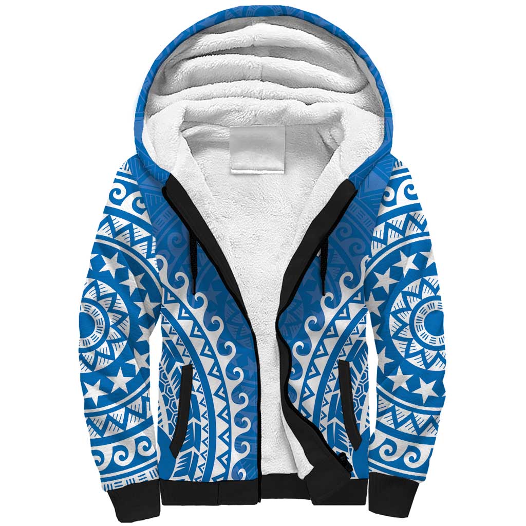 Custom Cook Islands Pukapuka Sherpa Hoodie Polynesian Tribal Tattoo