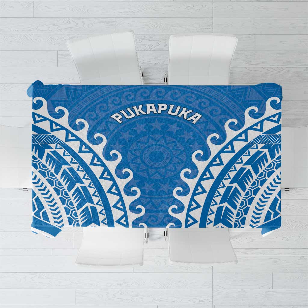 Cook Islands Pukapuka Tablecloth Polynesian Tribal Tattoo LT05 Blue - Polynesian Pride