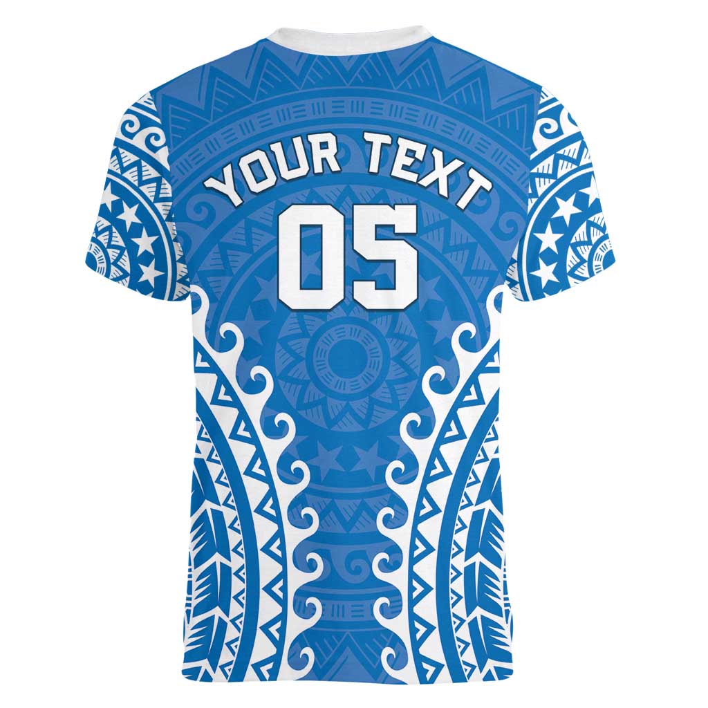 Custom Cook Islands Pukapuka Women V-Neck T-Shirt Polynesian Tribal Tattoo LT05 - Polynesian Pride