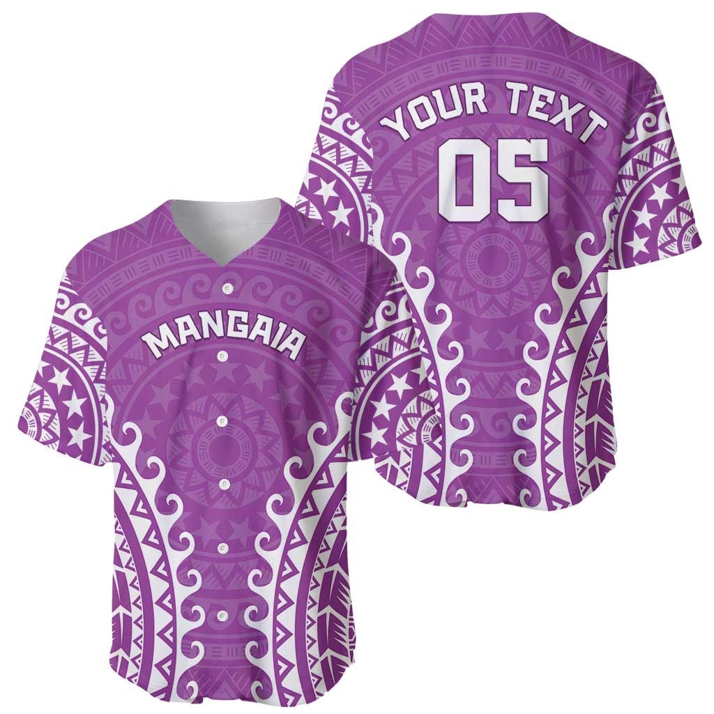 Custom Cook Islands Mangaia Baseball Jersey Polynesian Tribal Tattoo