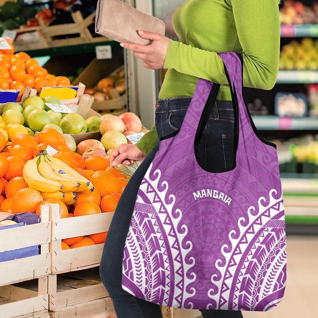 Custom Cook Islands Mangaia Grocery Bag Polynesian Tribal Tattoo