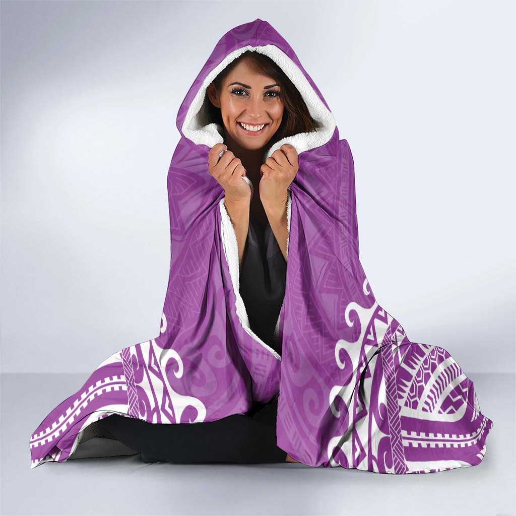 Custom Cook Islands Mangaia Hooded Blanket Polynesian Tribal Tattoo