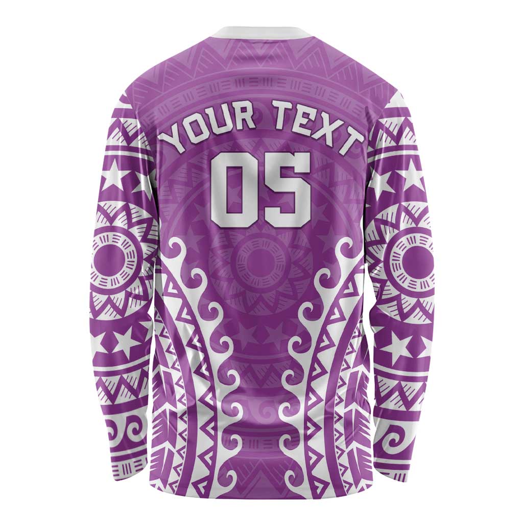 Custom Cook Islands Mangaia Long Sleeve Shirt Polynesian Tribal Tattoo