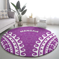 Custom Cook Islands Mangaia Round Carpet Polynesian Tribal Tattoo