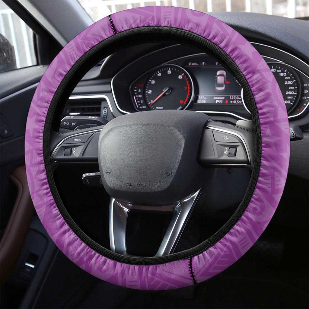 Cook Islands Mangaia Steering Wheel Cover Polynesian Tribal Tattoo