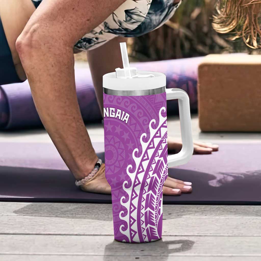 Cook Islands Mangaia Tumbler With Handle Polynesian Tribal Tattoo