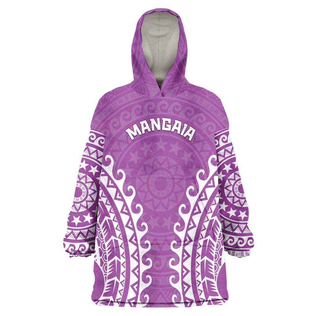 Custom Cook Islands Mangaia Wearable Blanket Hoodie Polynesian Tribal Tattoo
